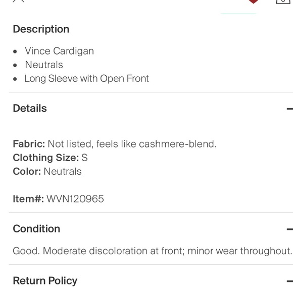 Vince Cream Drape Small Cardigan Creme - Picture 4 of 4